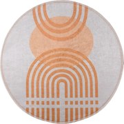 Narancssárga-szürke mosható kerek szőnyeg ø 100 cm Arch – Vitaus