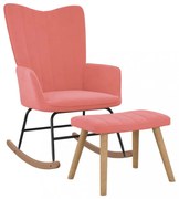 rózsaszín bársony hintaszék lábtartóval