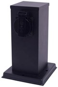 Kültéri csatlakozós oszlop 1Z SCHUKO 230V IP44 20 cm fekete