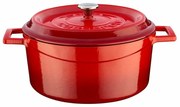 LAVA Metal Öntöttvas edény, átmérő 24 cm, piros,4,5 l