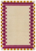Sárga-rózsaszín kézi szövésű gyapjú szőnyeg 200x290 cm Kai Wool Border – Flair Rugs