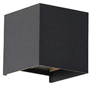 Kültéri fali lámpa fekete LED-del, 2-lámpás IP54 - Edwin