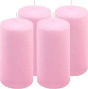 Gyertya készlet 15 cm Ø 7,5 cm  4 db rózsaszín