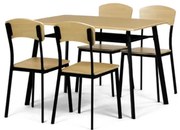 Autronic Étkezőgarnitúra 4 székkel 110x76 cm MDF barna AUT-O2222 OAK