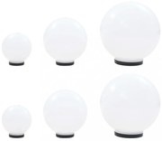 6 db-os LED gömblámpa-szett 20/30/40 cm PMMA