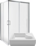 Sarok Zuhanykabin 120X80 Zuhanytálca Mély Jobbos Tolóajtós Fedél