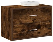 szekrény 2 fiókkal füstölt tölgy 60x31x40 cm gépi forgácsolt fa