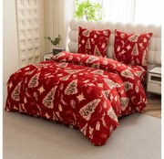 Mikroplüss ágyneműhuzat GOLD CHRISTMAS piros Ágyneműhuzat mérete: 2 db 70 x 90 cm | 200 x 220 cm