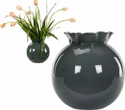 Váza Gömb Zöld 25cm csokrok ágak virágok rozsdaálló kerek