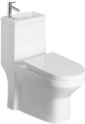 Aqualine Aqualine, HYGIE WC kombi mosdóval, hátsó/alsó hulladék, fehér, PB104W