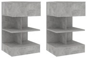 2 db betonszürke éjjeliszekrény 40 x 35 x 65 cm