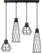 Sollux SL.1167 - Csillár zsinóron SUBA 4xE27/15W/230V fekete