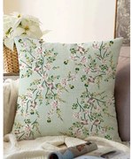 Bloom zöld pamut keverék párnahuzat, 55 x 55 cm - Minimalist Cushion Covers