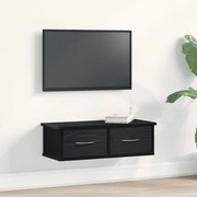 Falra szerelhető Fiókos Polc Fekete Tölgy 60x26x18,5cm Mérnöki Fa