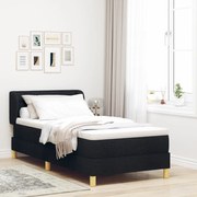 Boxspring Ágy Mattal Fekete 80x200 cm Szövet