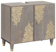 Fürdőszobai mosdószekrény Szürke 62 x 33 x 58 cm Tömör mangófa