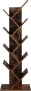 Fa alakú könyvespolc 8 szintes 50 x 25 x 141,5 cm, rusztikus barna