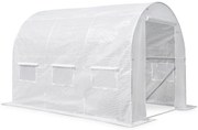 Garden Point 2x4,5m-es több évszakos sátor fóliasátor, fehér