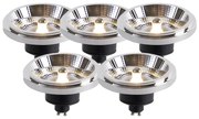 5 db GU10 szabályozható LED izzó készlet AR111 11W 810lm 2700K