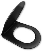 Viva FEKETE BRILLA SLIM XL WC ülőke - duroplast - lecsapódásgátlós - levehető klikk - 46 x 36,5 cm