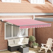 Automatikus Behúzható Napellenző Piros és Fehér Csíkos 300x250 cm