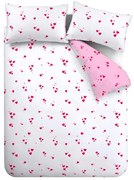 Fehér-rózsaszín egyszemélyes krepp ágyneműhuzat 135x200 cm Seersucker Heart – Catherine Lansfield