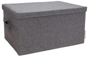 Szürke fedeles textil tárolódoboz 34x45x25 cm Soft Storage – Bigso Box of Sweden