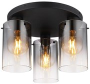 Globo 15907-3D - Felületre szerelhető csillár FLORENTINA 3xE27/40W/230V átm. 40,5 cm fekete