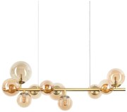 Ideal Lux - LED Csillár zsinóron PERLAGE 10xG9/3W/230V 81 cm arany/füstös