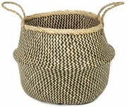 Compactor Belly kötött tengeri fűből készült tárolókosár, 45 x 36 cm, fekete, L