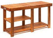 Casaria® Cipőtartó és pad 2 az 1-ben akác - 87x25x45 cm