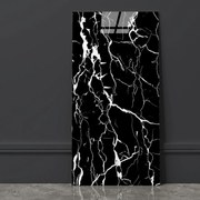 Öntapadós PVC csempepanel, Fekete alapú szürke márvány, 30 x 60 cm