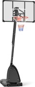 SPORTNOW Kültéri Kosárlabda Karika Kerekes Állvánnyal 107x70cm Háttámla, Mobil Kosárlabda Karika Állvánnyal, Állítható Magasságú Karika 236-293 cm, Ko