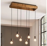 Eglo 43592 - Csillár zsinóron WOOTTON 6xE27/40W/230V