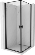Mexen Mist-B Duo nyíló zuhanykabin 80 x 80 cm, fekete keret, fekete - 8A2-080L-080P-70-70