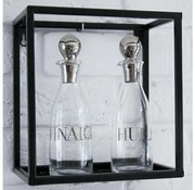 Fali polc 20x20 cm fekete, falra szerelhető