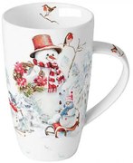 Karácsonyi hóember porcelán nagy bögre Sporty Snowmen 600 ml