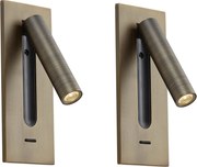 2 darabos modern fali lámpa szett sötét bronz színben LED-del - Plaza