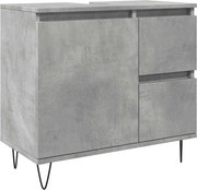 vidaXL betonszürke szerelt fa fürdőszobai mosdószekrény 65x33x60 cm
