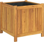vidaXL tömör akácfa kerti virágtartó béléssel 50 x 50 x 50 cm