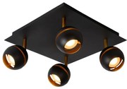 Lucide 77975/20/30 - LED spotlámpa BINARI 4xLED/5W/230V fekete
