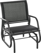 Outsunny Fém Hinta Szék Kerti Szék Kartámaszos és Hátlapos Hinta Szék, Maximum 120 kg Terhelhetőség, Kültéri Pihenő Szék Erkélyre, Kertbe és Teraszra,