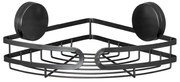 Static-Loc® Pavia fekete fali fürdőszobai sarokpolc, szélesség 27 cm - Wenko