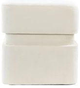 Krémszínű bársony puff Piazza – Light &amp; Living