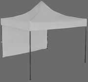 Gyorsan összecsukható sátor 3x3 m – acél, 1 oldalfal, Szürke / antracit