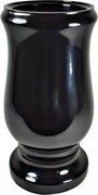 Sírkő váza W10 fekete 28 cm ellenálló, nehéz, betét nélkül