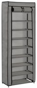 szürke szövetborítású cipősszekrény 57 x 29 x 162 cm