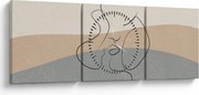 Kép - Line art csók (órával) (90x30 cm)