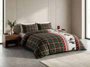 Flanel ágynemű FJORDEN zöld Ágyneműhuzat mérete: 70 x 90 cm | 140 x 200 cm