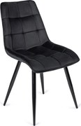 Szék fekete színben, bársony kárpittal. RIO